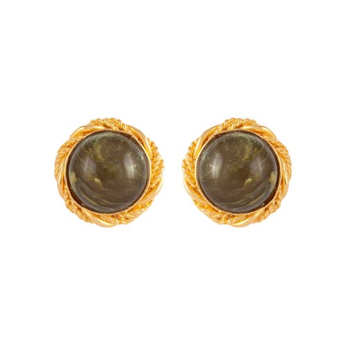 Susan Caplan 1980s Vintage Moss Green Clip-on Earrings In Green