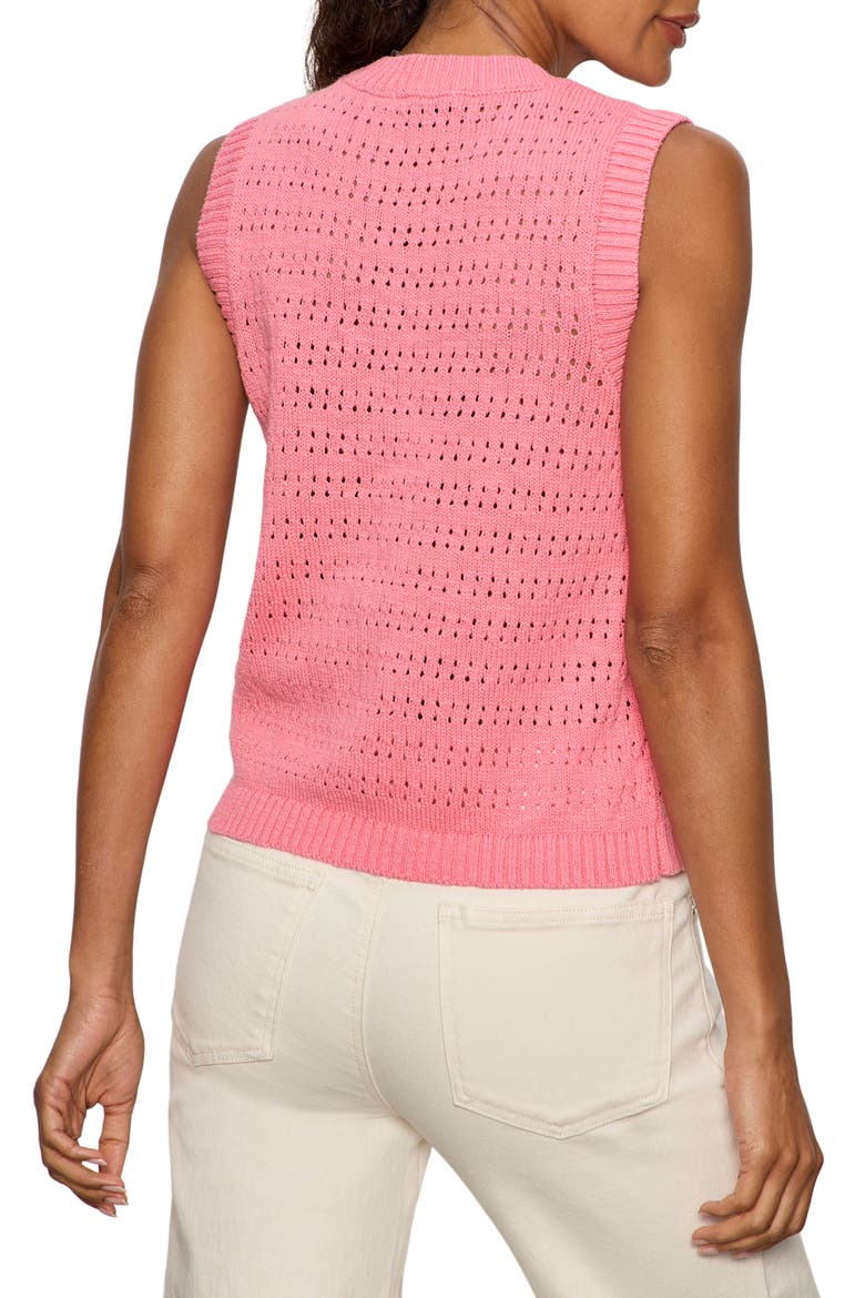 Cotton Pointelle Sleeveless Sweater, Alternate, color, BLOOM PINK