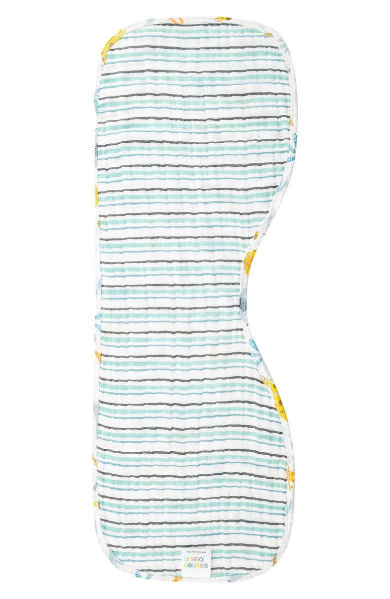 Stephen Joseph 2-Pack Reversible Cotton Muslin Burp Cloths, Alternate, color, Zoo