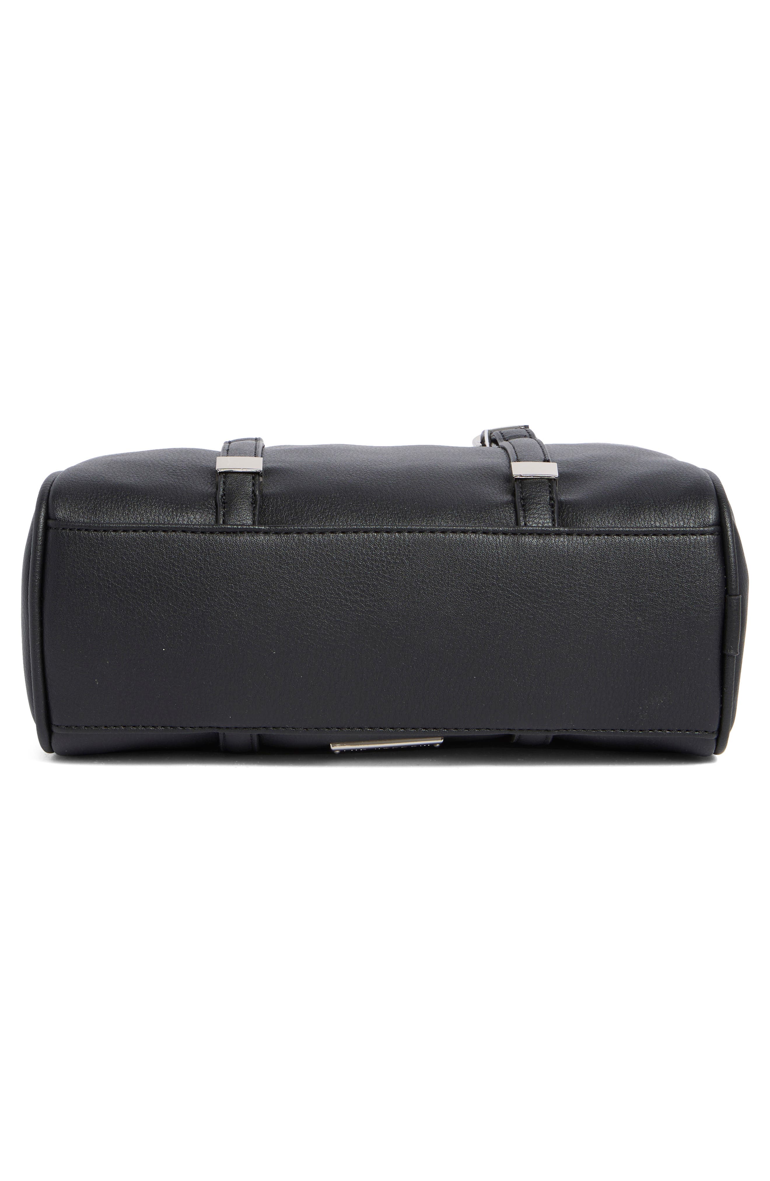 Madden Girl Faux Leather Bowling Bag, Alternate, color, Black