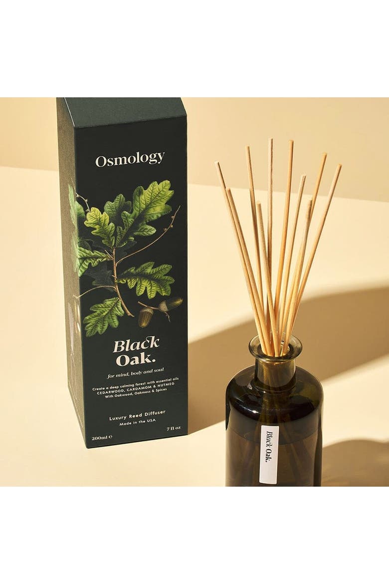 Black Oak Reed Diffuser - Cedarwood Cardamon and Nutmeg, Alternate, color, black