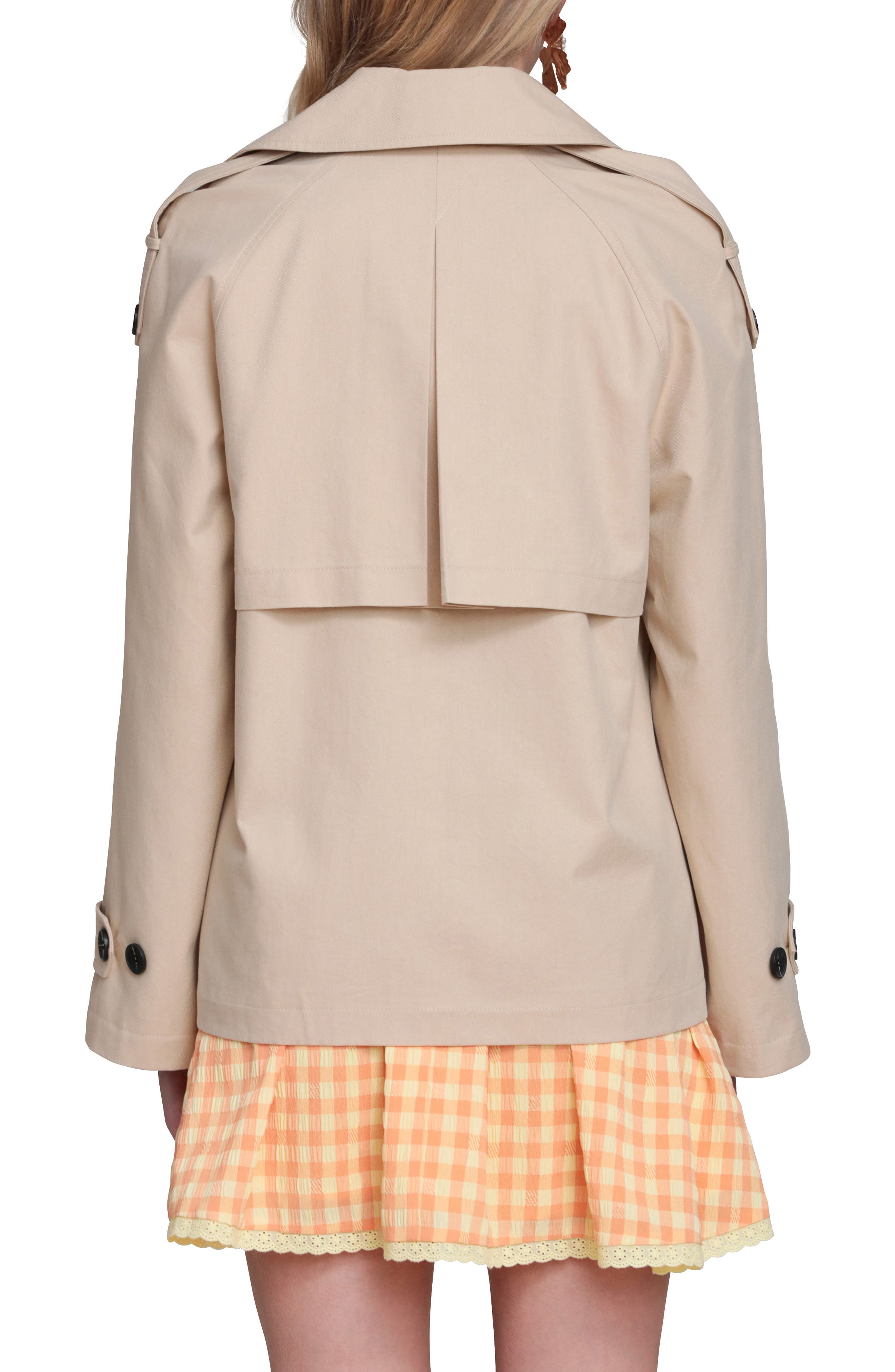 Double Breasted Short Trench Coat - image 4