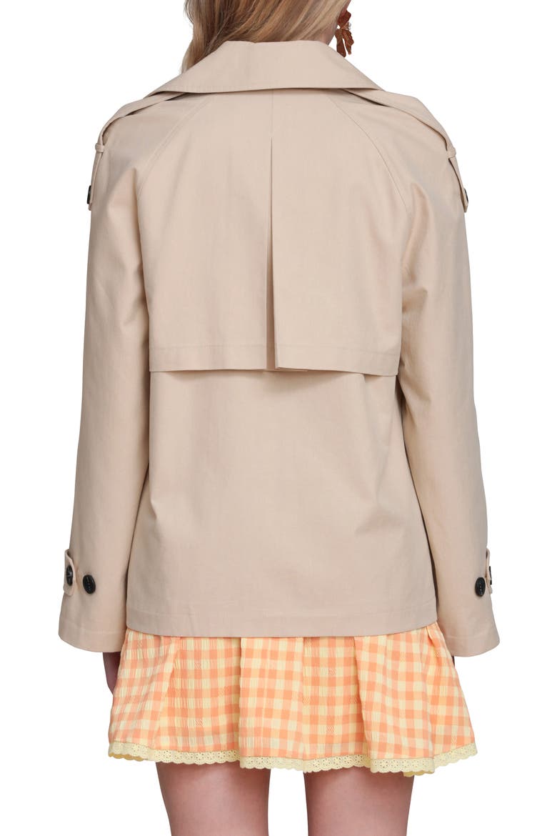 Double Breasted Short Trench Coat, Alternate, color, STONE