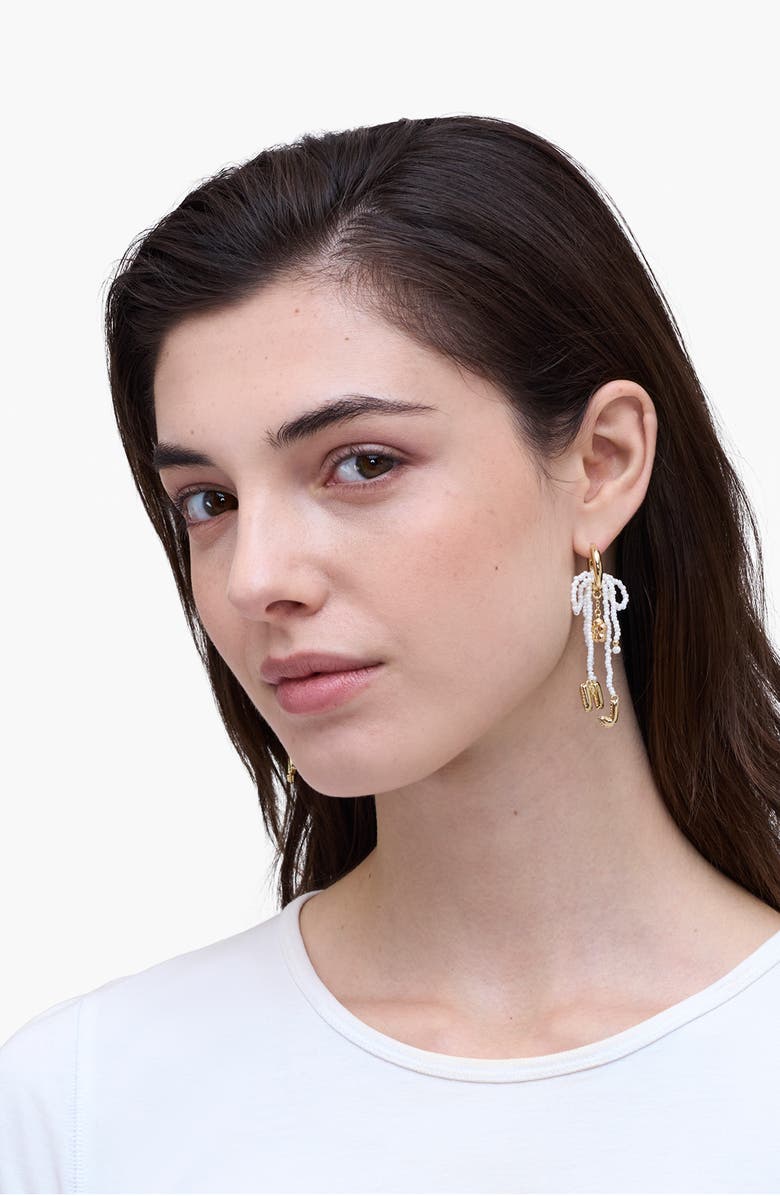 Marc Jacobs MJ Balloon Bead & Freshwater Pearl Drop Earrings, Alternate, color, Gold/ Cream