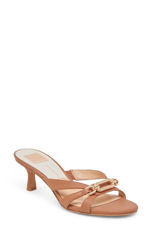 Dolce Vita Lerah Heels Saddle Embossed Leather In Brown