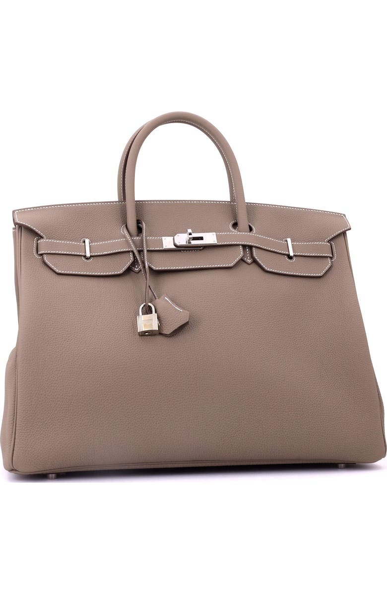 Pre-Owned Hermes Birkin Handbag Grey Togo with Palladium Hardware 40, Alternate, color, Etoupe