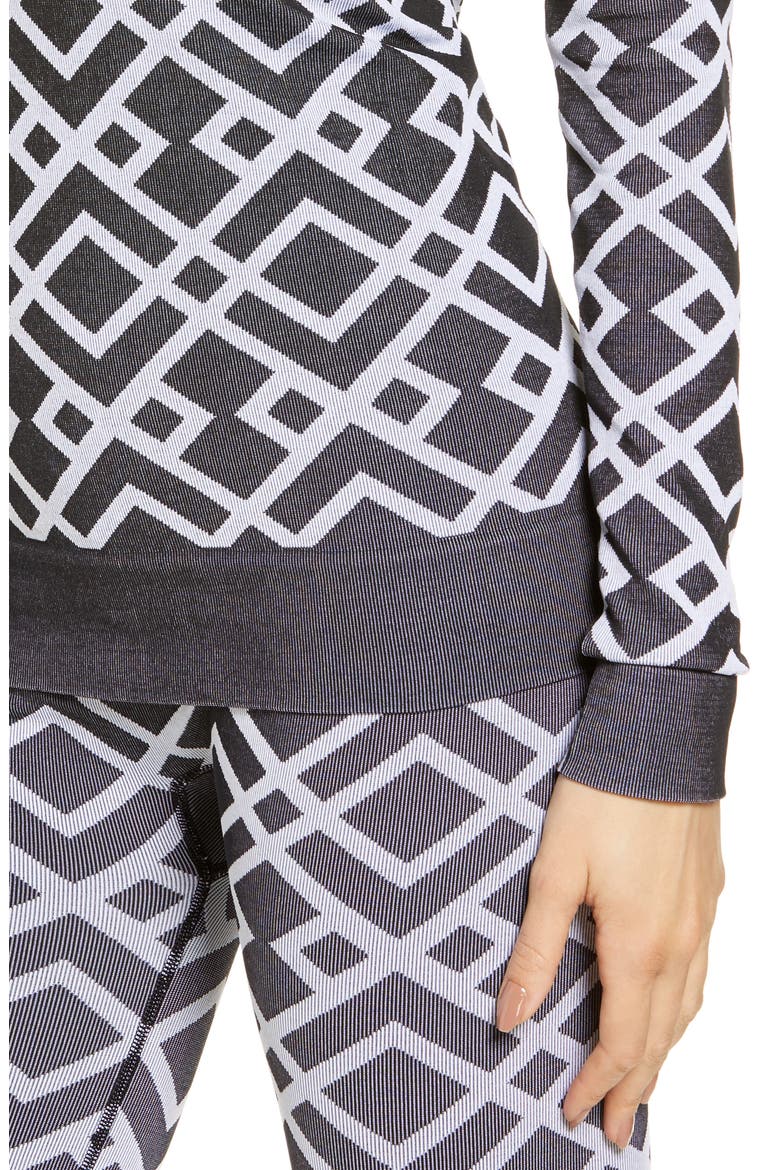 Ski Base Layer Top, Alternate, color, BLACK GEO JACQUARD