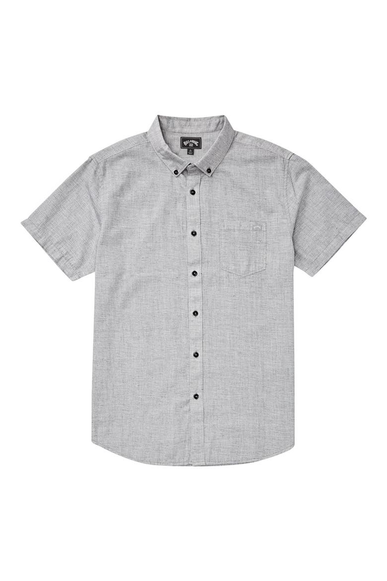 All Day Short Sleeve Button-Down Shirt, Main, color, LIGHT GREY