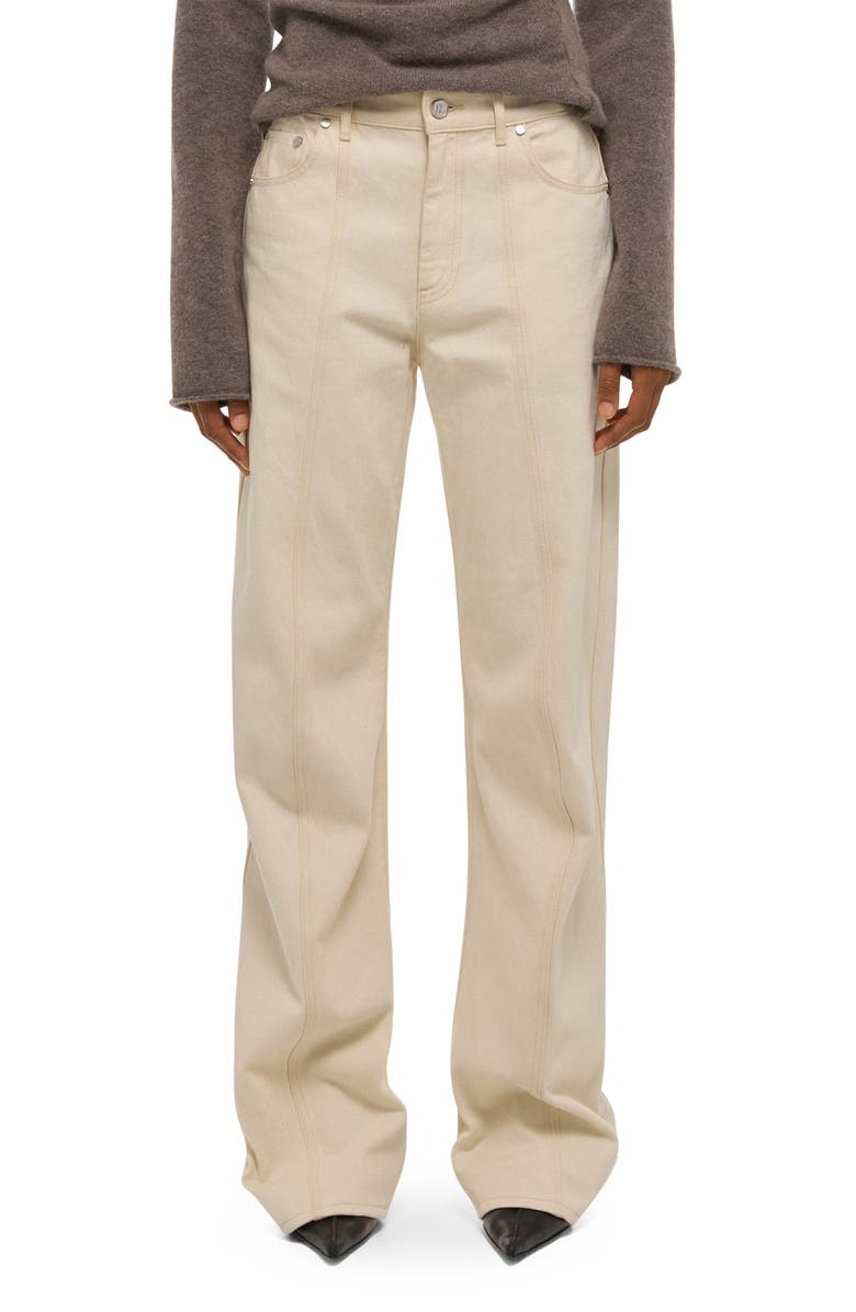 Helmut Lang Wide Leg Jeans, Main, color, Ecru