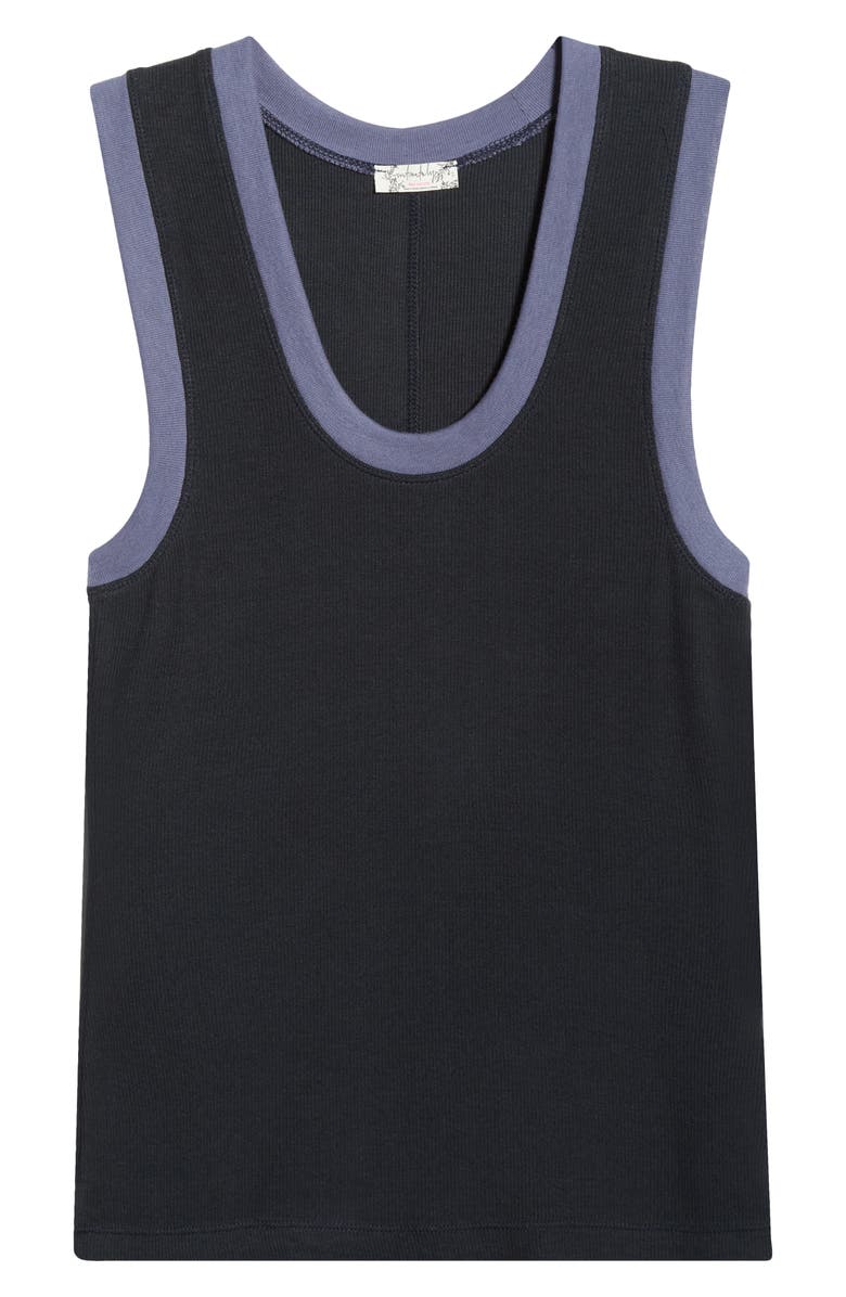 Free People Longer Days Rib Tank, Main, color, Black