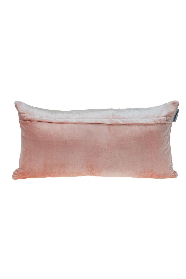 Reta Velvet Throw Pillow, Alternate, color, PINK
