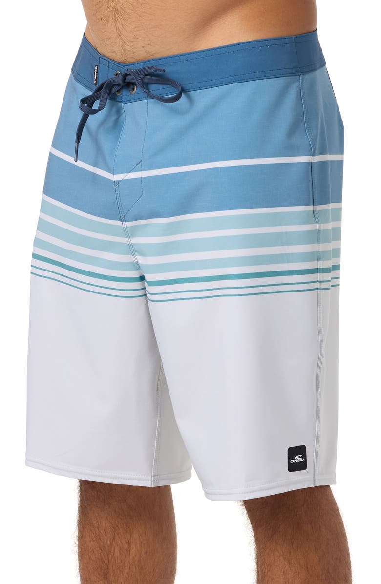 O'Neill Hyperfreak Heat Stripe Swim Trunks, Alternate, color, Fog