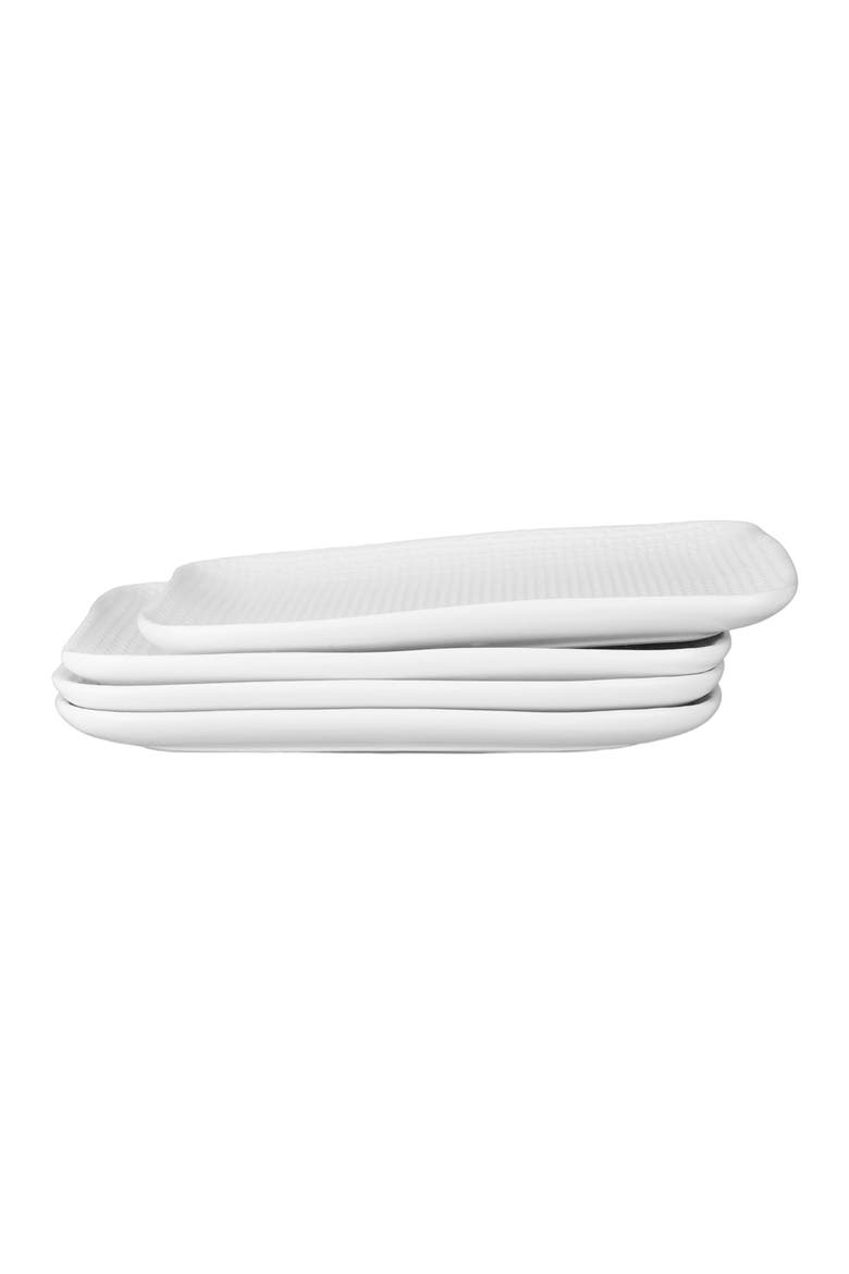 Olivia Stoneware 4-Piece Dinner Plate Set, Main, color, White