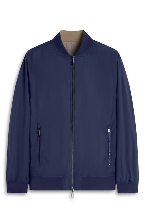 Bugatchi Reversible Water Repellent Bomber Jacket In Blue
