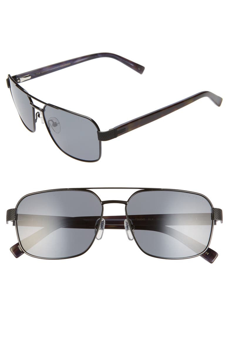 Ted Baker London 58mm Polarized Navigator Sunglasses, Main, color, 