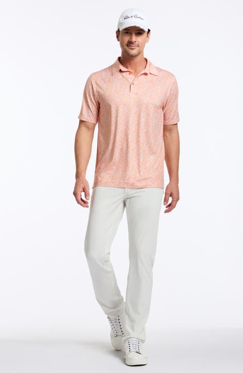 Robert Graham Wentz Geo Print Performance Golf Polo In Orange
