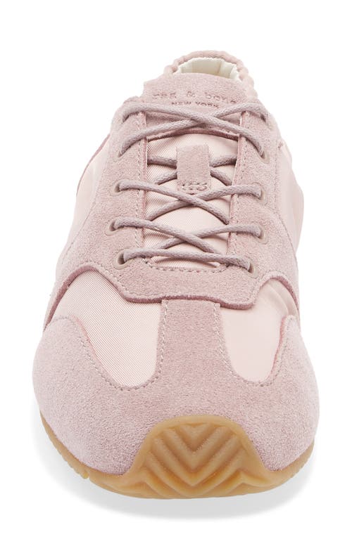 Rag & Bone Emilee Ballet Twill And Suede Slim Runner Sneakers In Pink