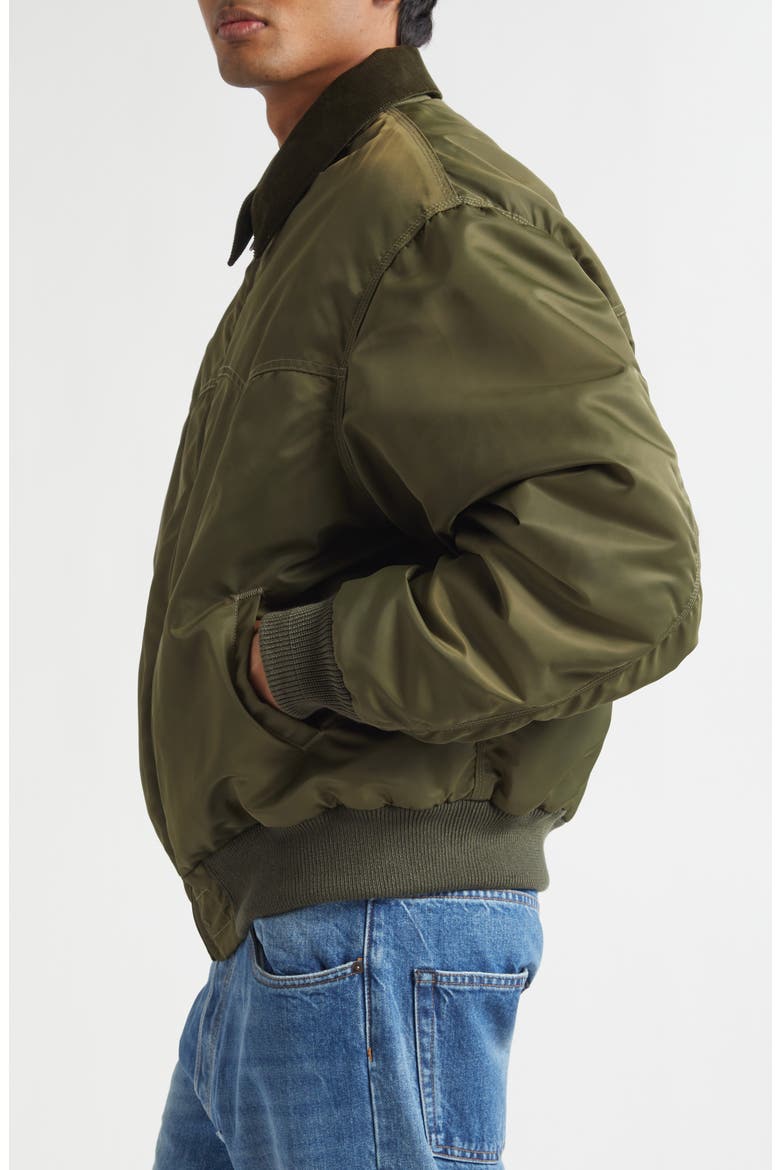 Corduroy Collar Western Bomber Jacket, Alternate, color, KAKI