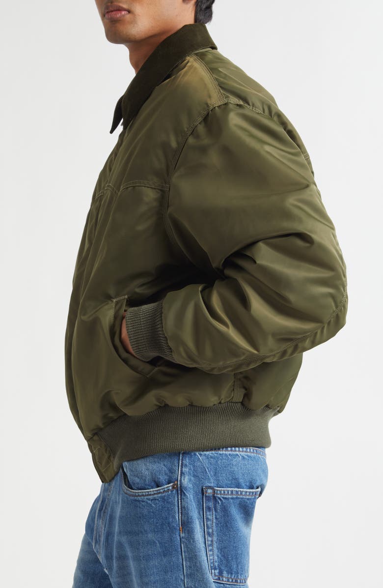 Maison Margiela Corduroy Collar Western Bomber Jacket, Alternate, color, Kaki