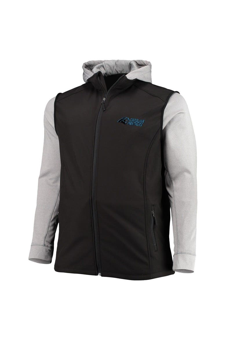 Men's Dunbrooke Black/Gray Carolina Panthers Big & Tall Alpha Full-Zip Hoodie Jacket, Alternate, color, Black