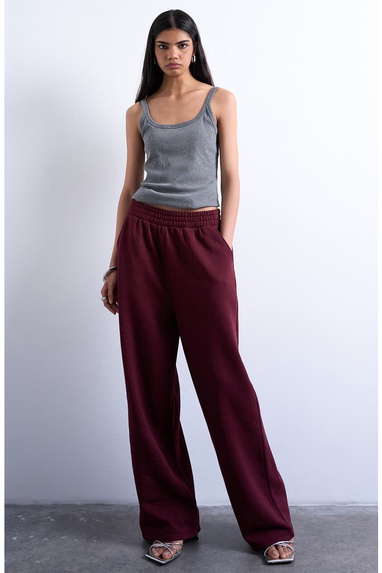 Straight Leg Sweatpants, Alternate, color, BURGUNDY