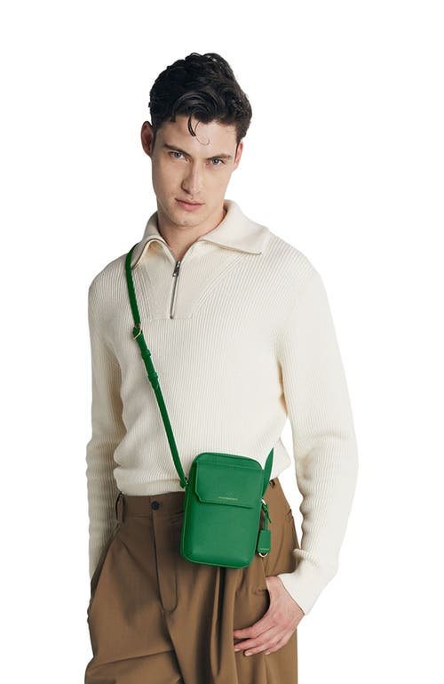 Maison De Sabre Maison De Sabré Leather Zip Phone Pouch In Emerald Green