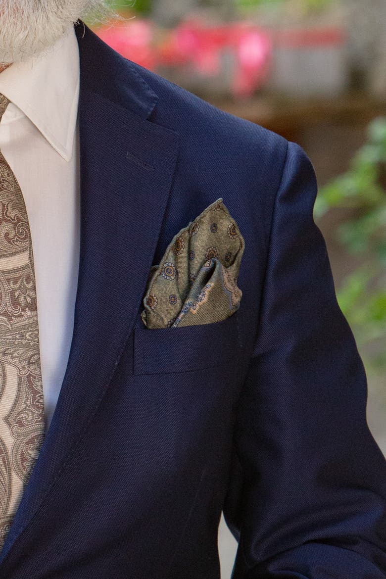 Brando - Double Sided Silk Pocket Square for Men, Alternate, color, Sage
