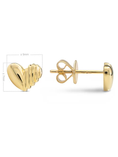 Devata Sweet Heart Stud Earrings In Gold