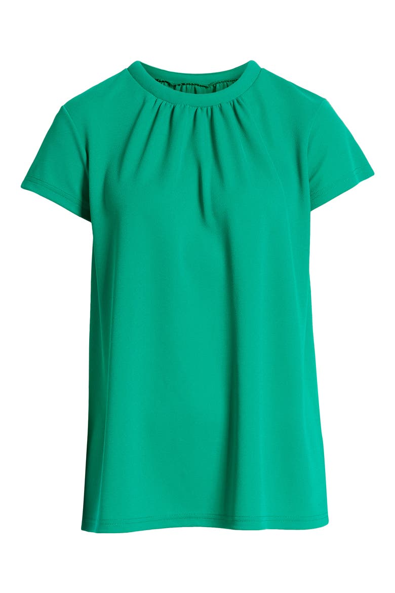 Pleat Front Crepe Top, Alternate, color, GREEN ULTRA