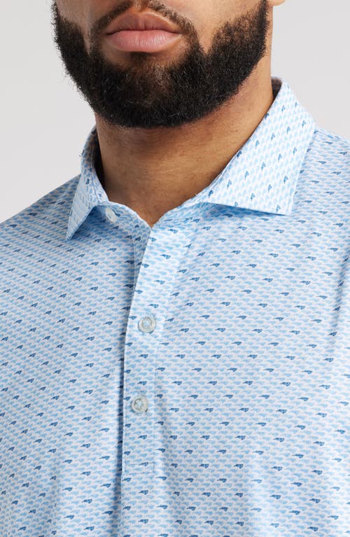 Johnnie-o Nc Time Abstract Print Prep-formance Polo In Maliblu