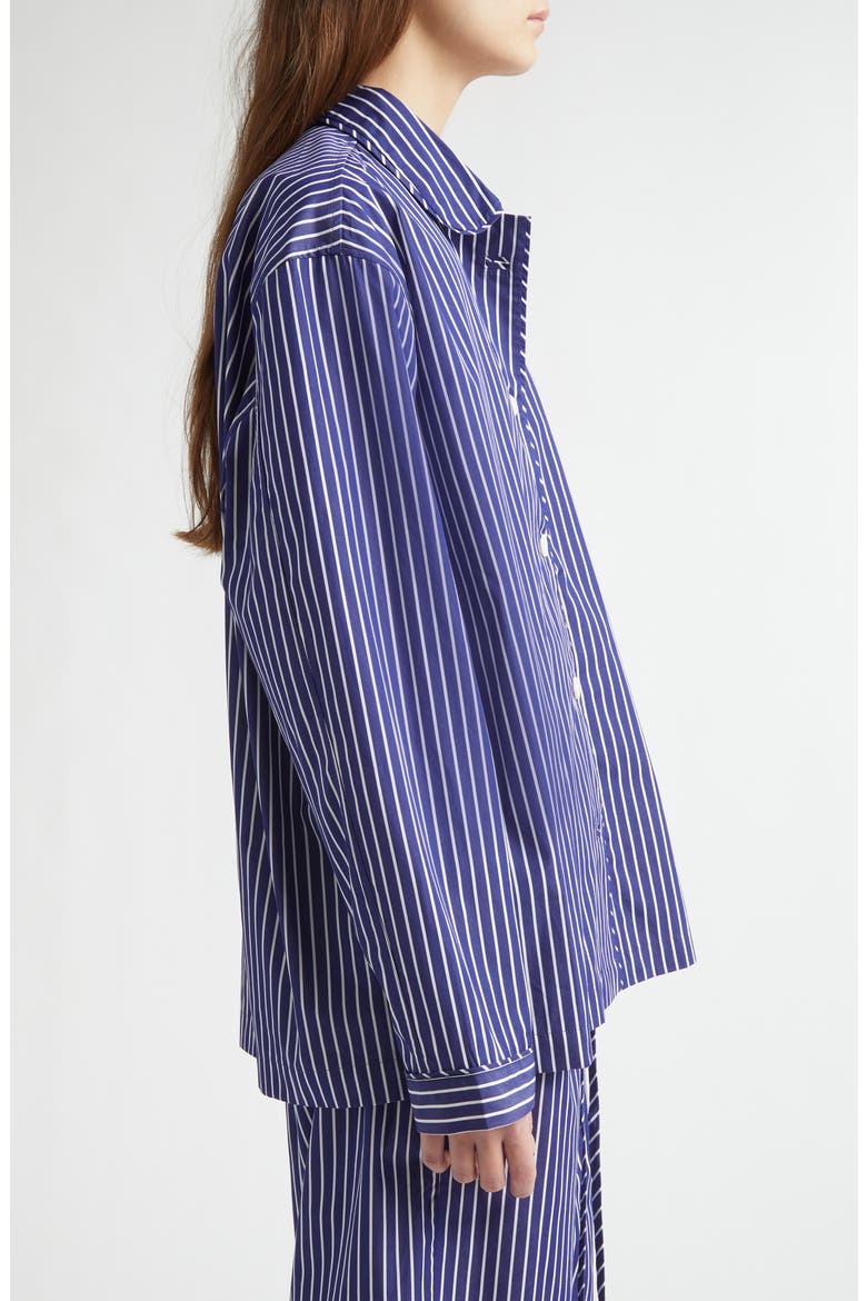 Life Is a Beach Stripe Poplin Pajama Shirt, Alternate, color, SAILOR STRIPE