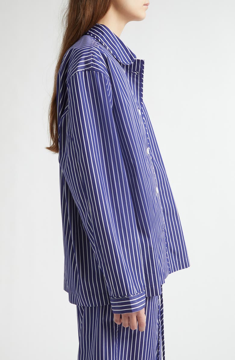 NACKIYÈ Life Is a Beach Stripe Poplin Pajama Shirt, Alternate, color, Sailor Stripe