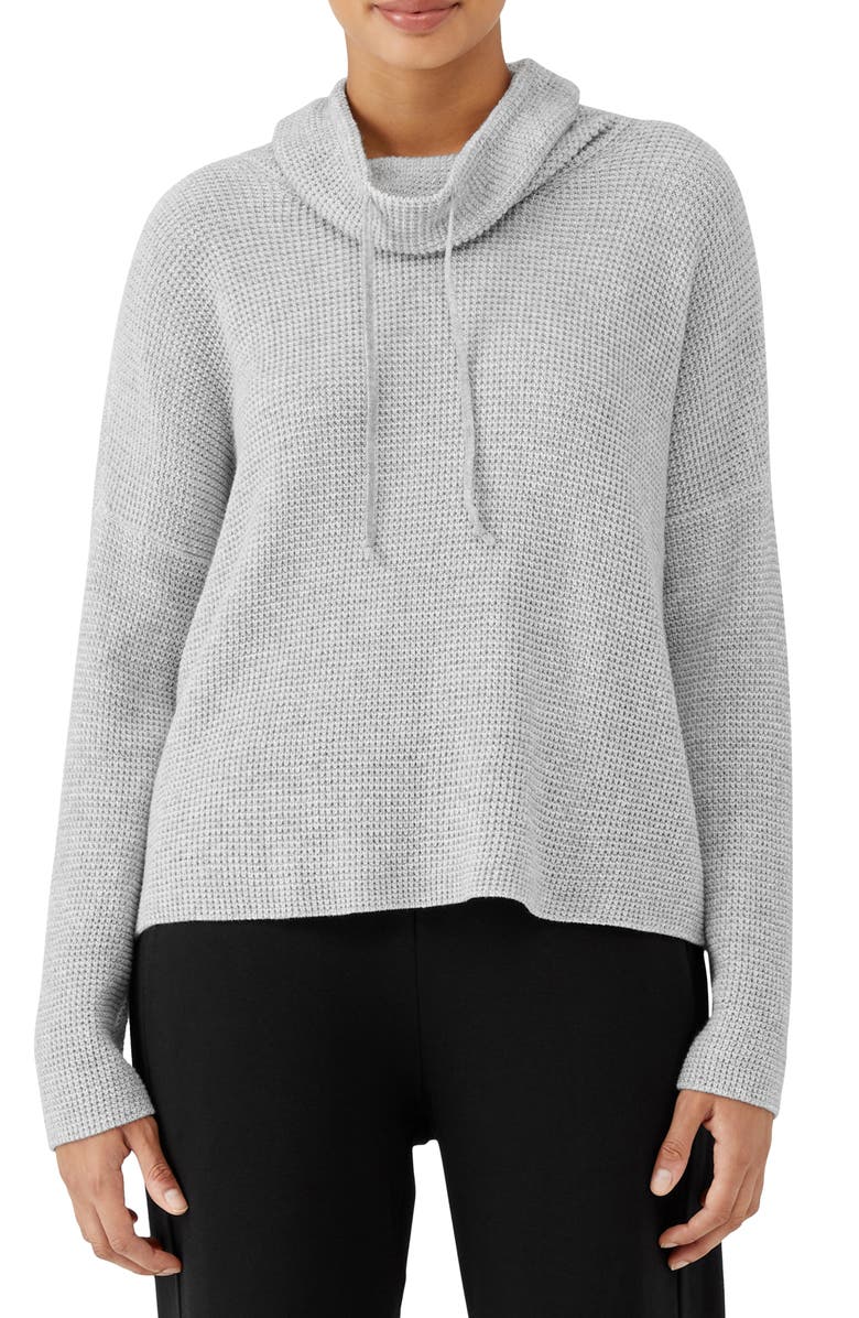 Eileen Fisher Cowl Neck Organic Cotton Pullover, Main, color, 