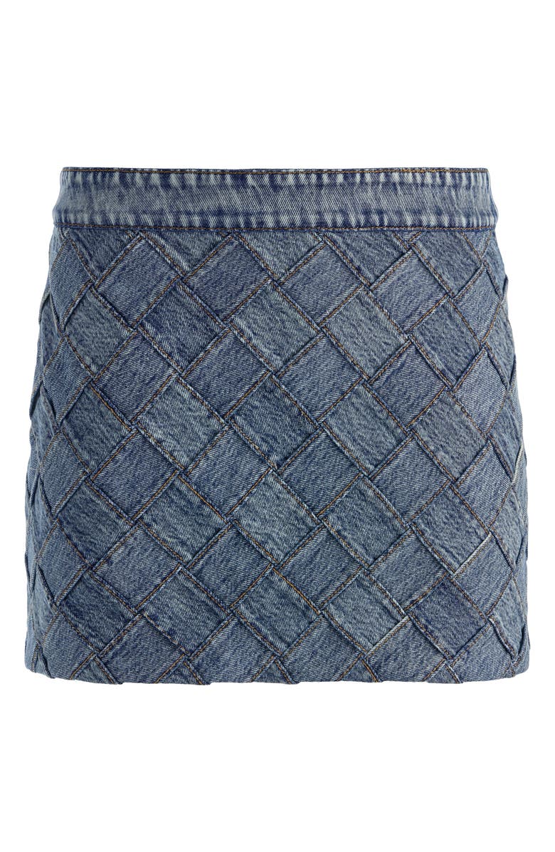 Alice + Olivia Rubi Woven Denim Miniskirt, Alternate, color, Indigo