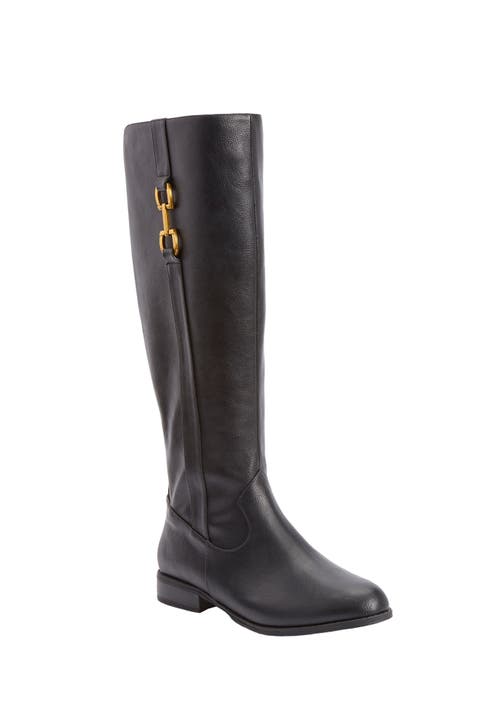 Comfortview The Azalia Tall Wide Calf Boot In Black
