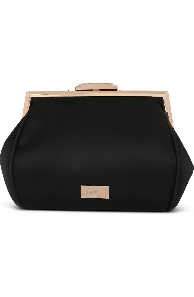 Jewel Badgley Mischka Mae Bow Pouch Clutch, Alternate, color, Black