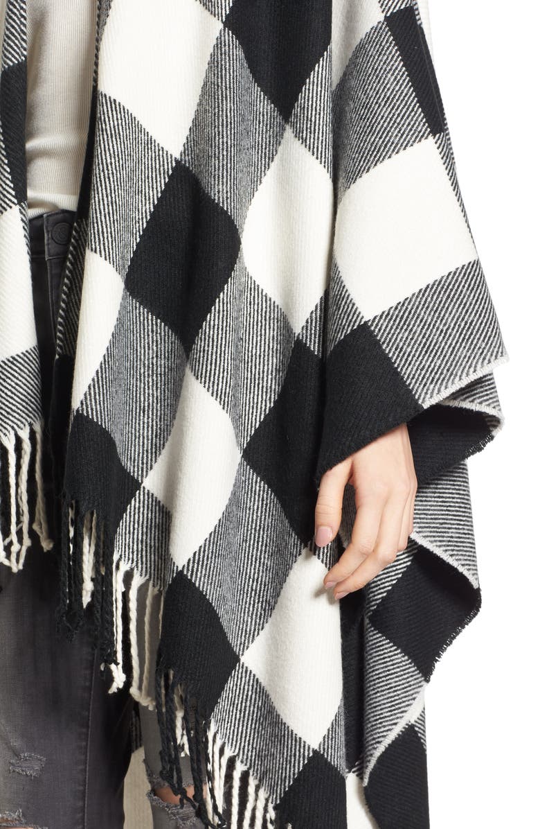 Treasure & Bond Woven Buffalo Check Ruana, Alternate, color, 