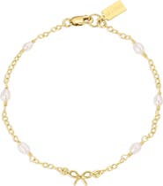 Set & Stones Bow and Pearl Bracelet