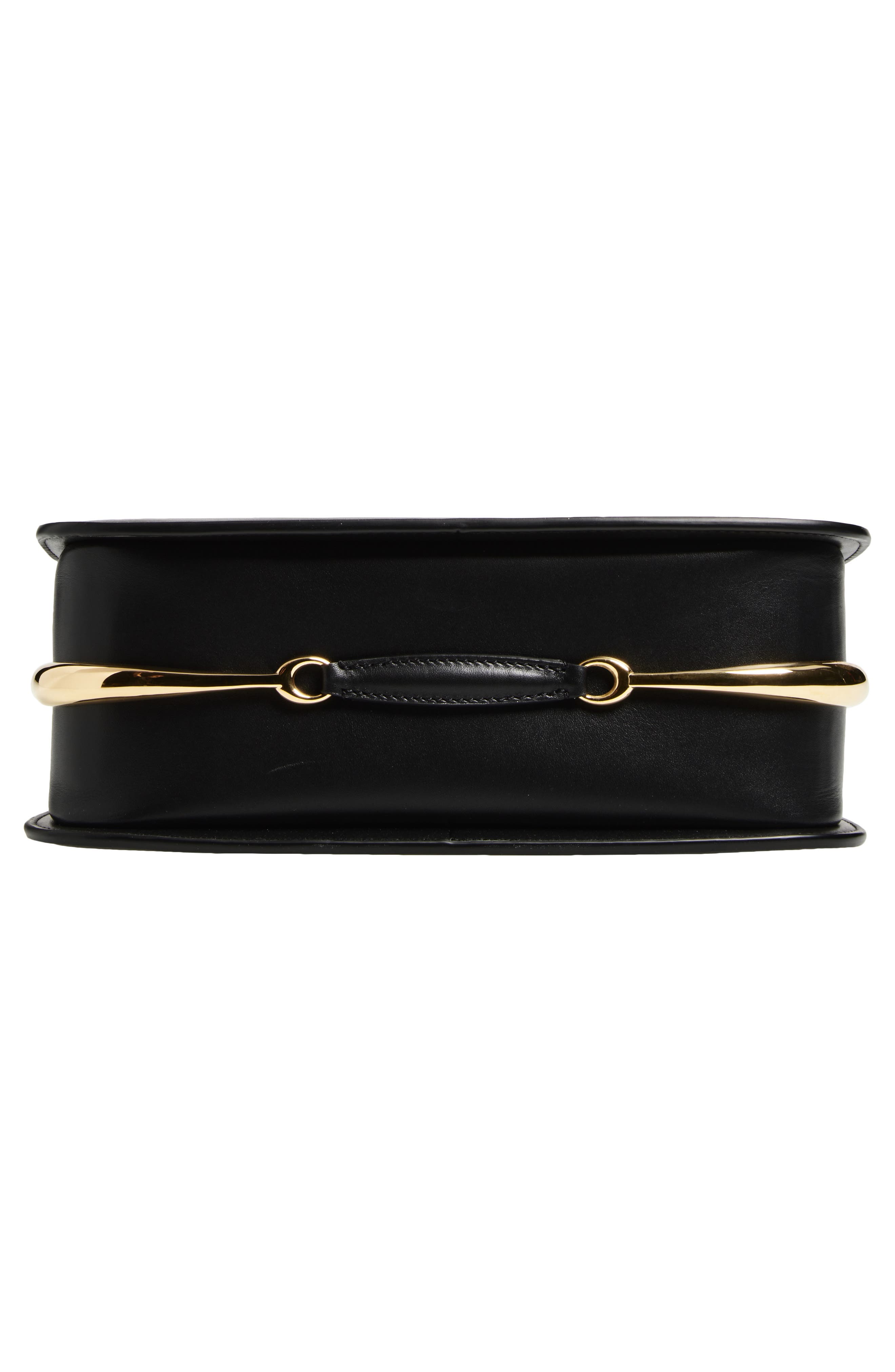 Rabanne The Medium Ring Leather Shoulder Bag, Alternate, color, Black / Gold