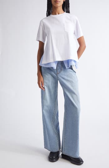 sacai NIKE Short Sleeved Sweater Top M 青 sacai NIKE Short Sleeved Sweater Top M 青