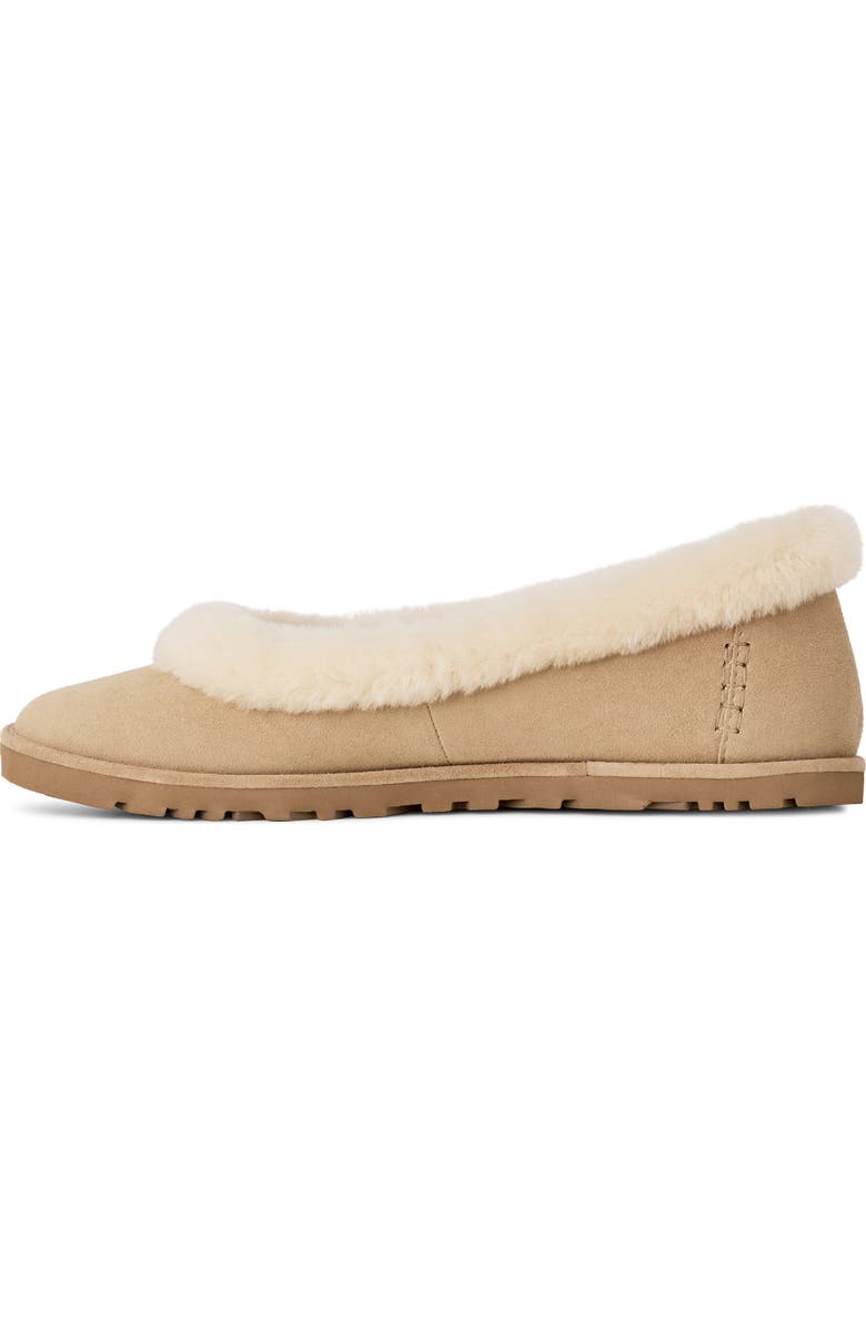 UGG<sup>®</sup> Zora Genuine Shearling Trim Ballet Flat, Alternate, color, Sand