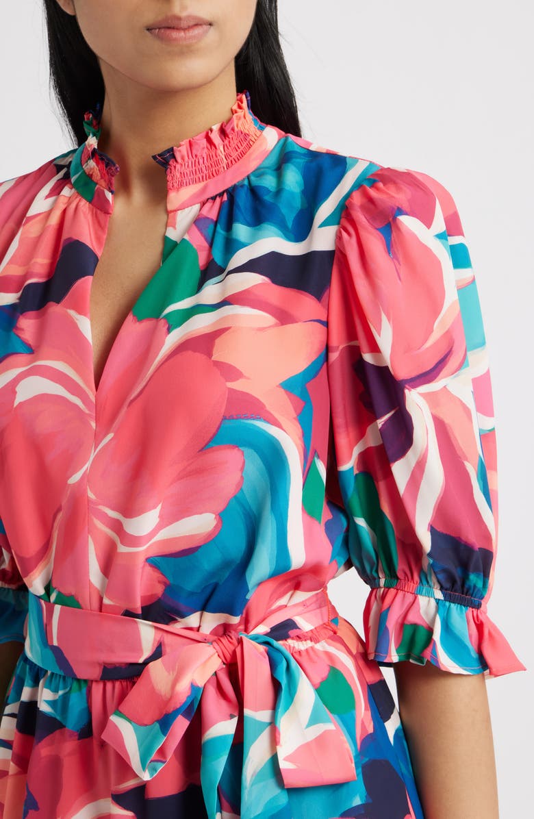 Eliza J Floral A-Line Dress, Alternate, color, Pink Multi