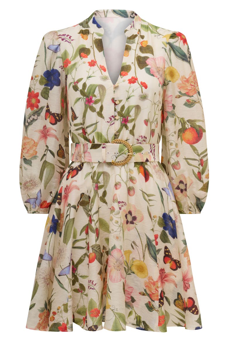 Wesley Print Belted Long Sleeve Minidress, Alternate, color, BRIGHT FLORAL