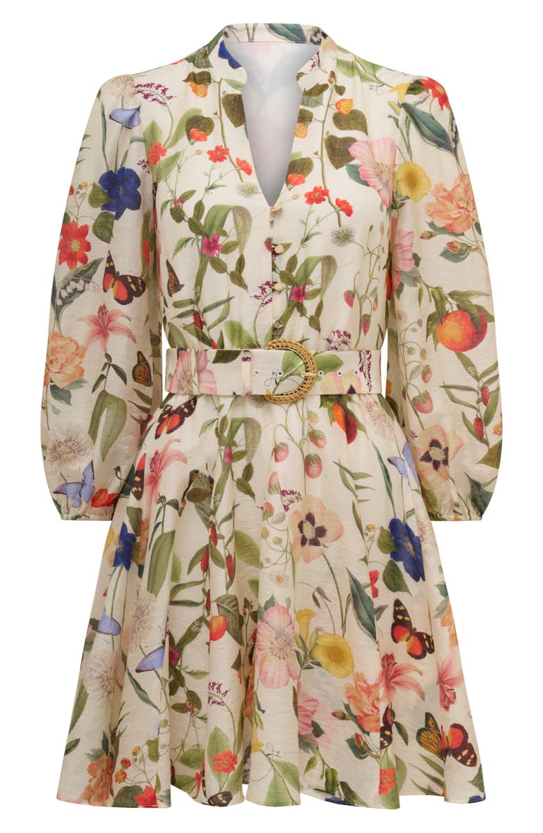 Ever New Wesley Print Belted Long Sleeve Minidress, Alternate, color,