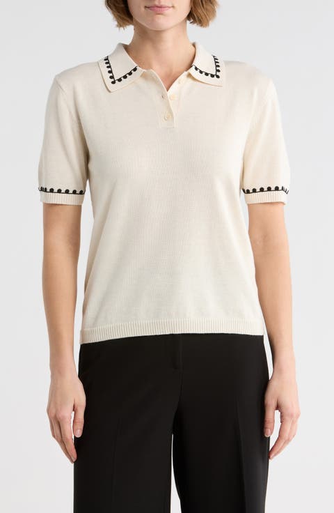 Collar Short Sleeve Sweater