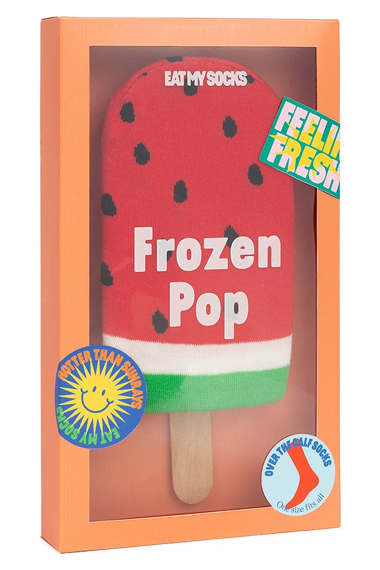 Watermelon Pop 3D Crew Socks, Alternate, color, WATERMELON