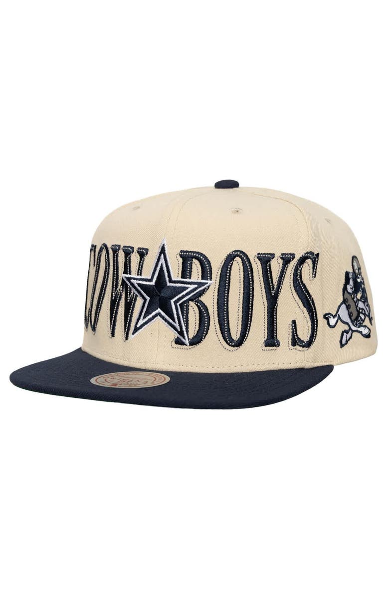 Mitchell & Ness Men's Mitchell & Ness Cream Dallas Cowboys Across the Board Snapback Hat, Main, color, Cream
