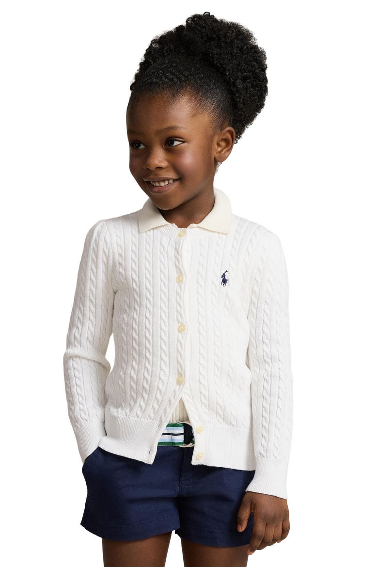 Kids' Mini Cable Knit Sweater, Alternate, color, WHITE