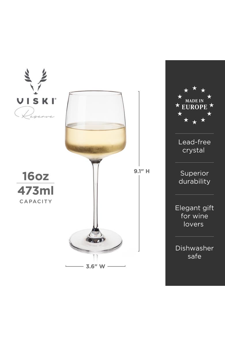 Viski Reserve Julien Crystal Chardonnay Glasses Set of 4, Alternate, color, Clear