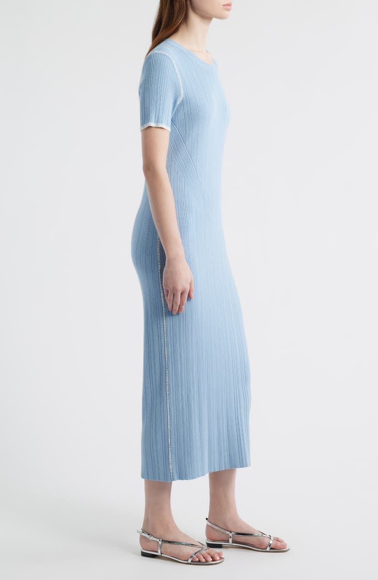 rag & bone Harper Rib Midi Dress, Alternate, color, Sky